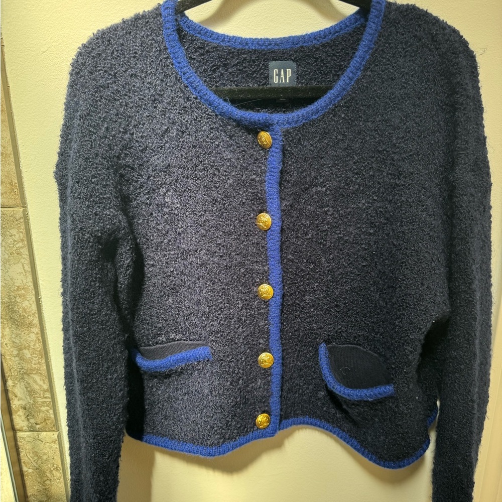 GAP Blue Textured Cardigan